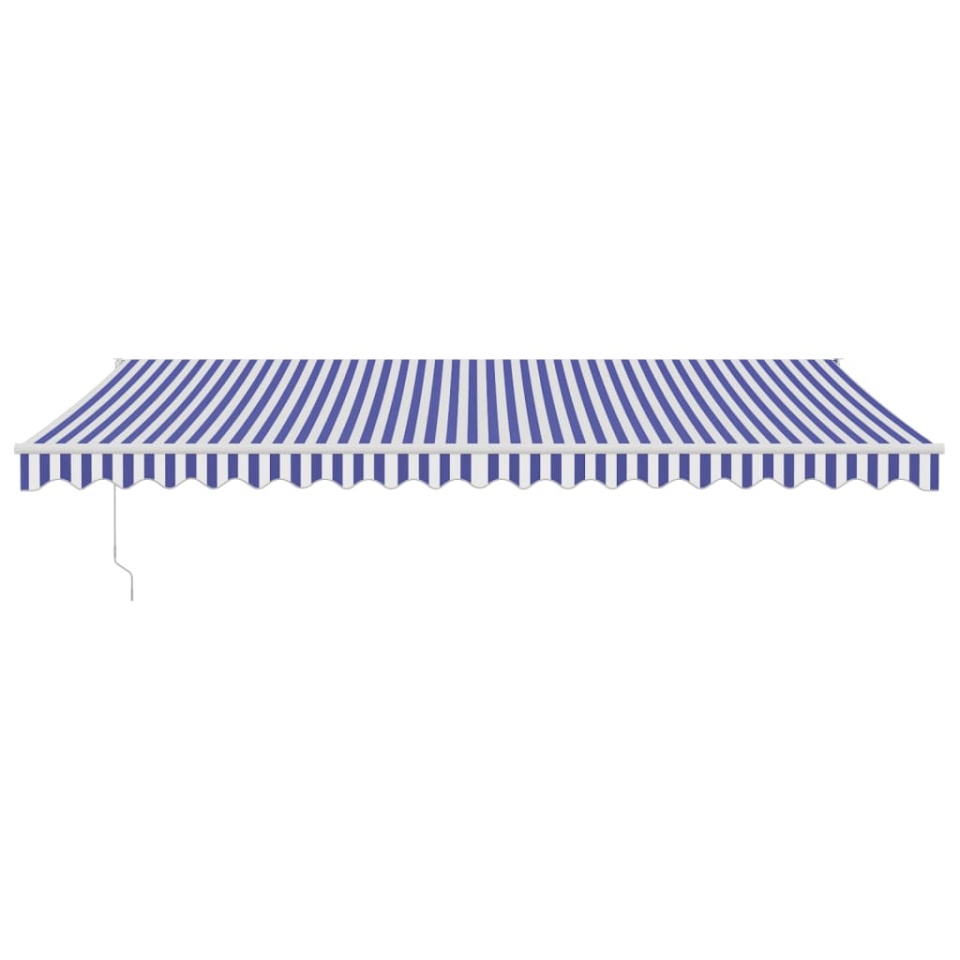 Copertină retractabilă albastru/alb, 5x3 m, textil/aluminiu - 2 | YEO