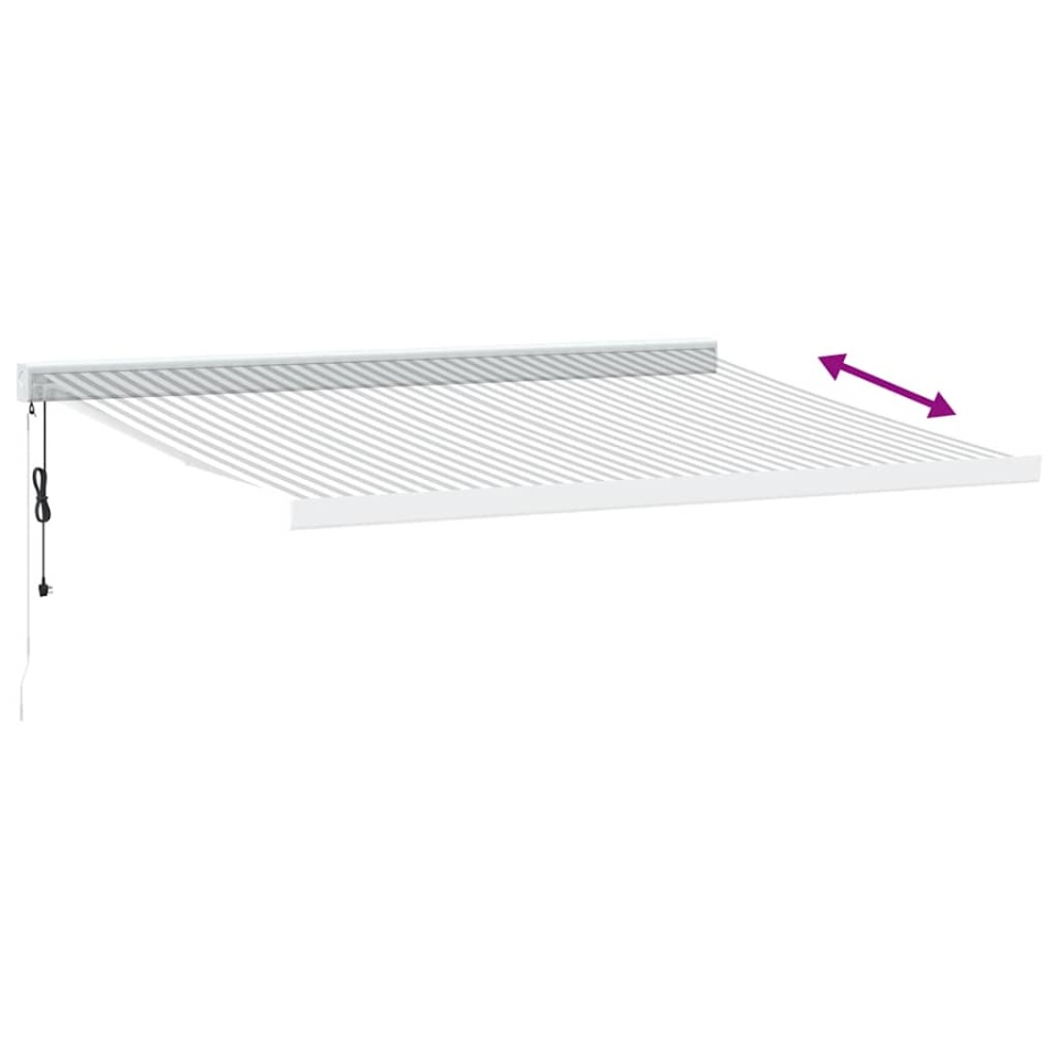 Copertină retractabilă antracit/alb, 4x3 m, textil/aluminiu