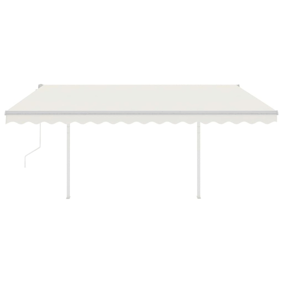 Copertină retractabilă automat, cu stâlpi, crem, 4,5x3,5 m - 3 | YEO