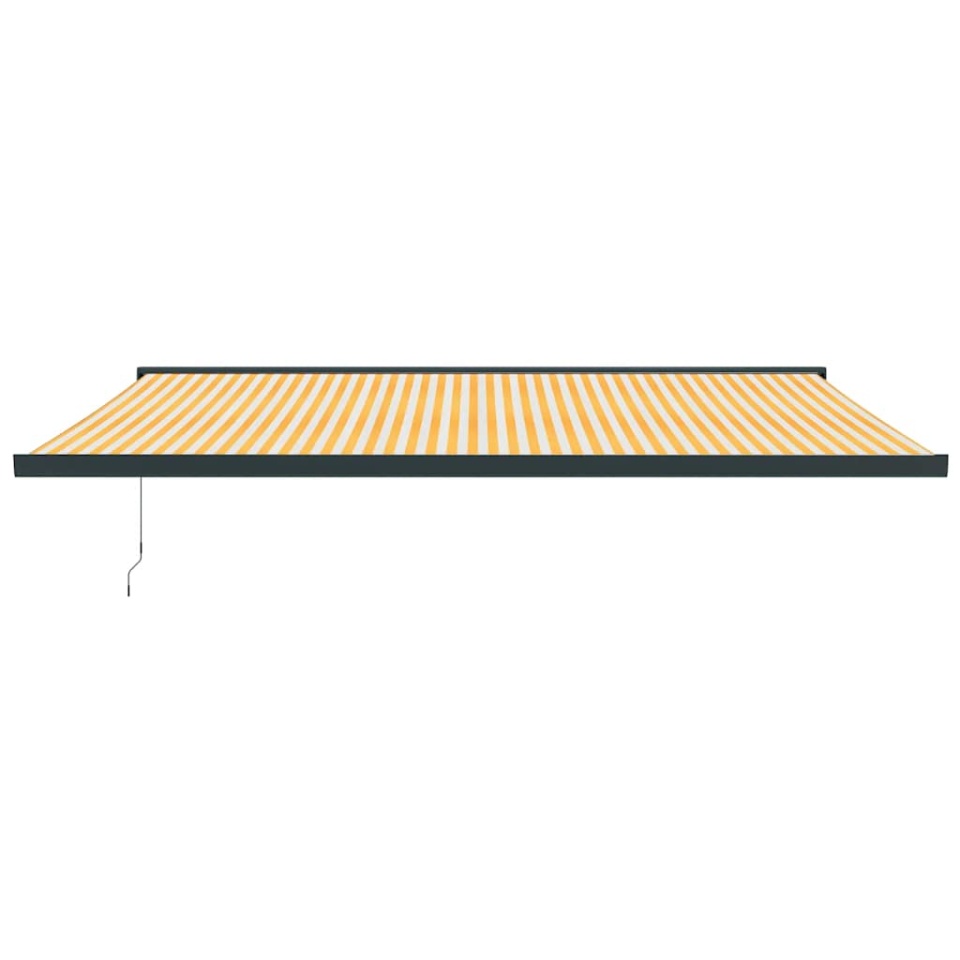Copertină retractabilă, galben/alb, 5x3 m, textil/aluminiu - 2 | YEO