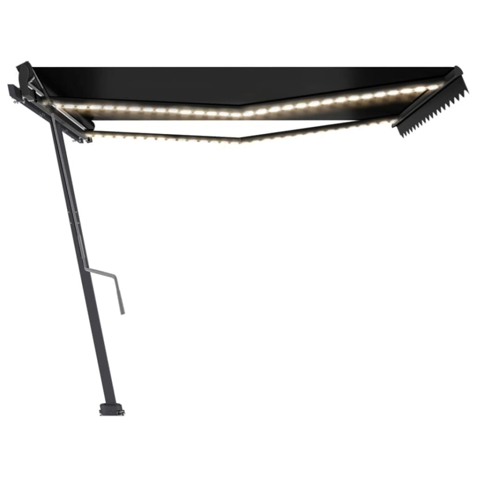 Copertină retractabilă manual cu LED, antracit, 450x350 cm - 3 | YEO