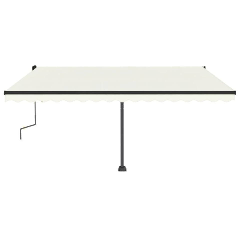 Copertină retractabilă manual cu LED, crem, 450x350 cm - 2 | YEO