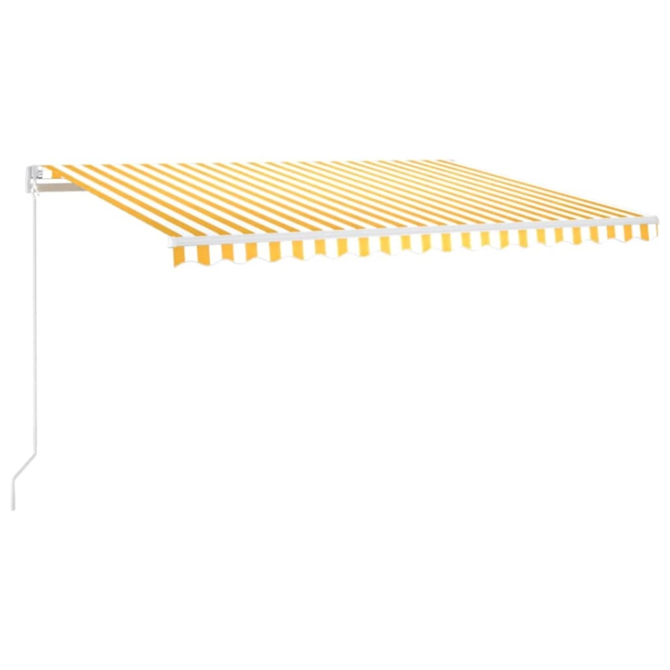 Copertină retractabilă manual cu LED, galben & alb, 400x300 cm - 1 | YEO