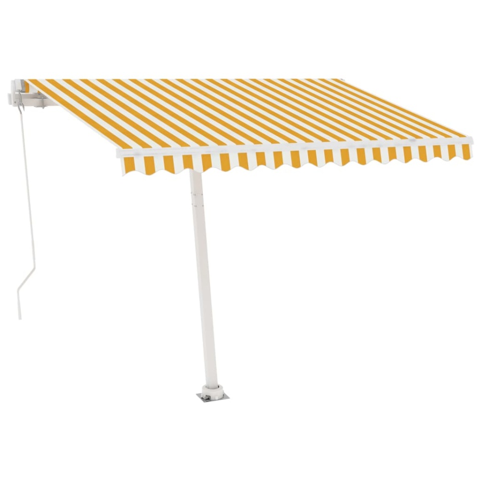 Copertină retractabilă manual cu LED, galben și alb, 350x250 cm - 3 | YEO