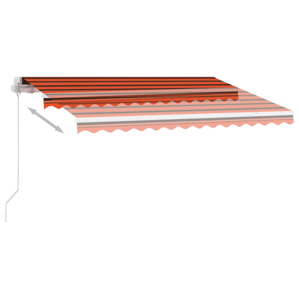 Copertină retractabilă manual cu LED portocaliu&maro 300x250 cm - 3 | YEO