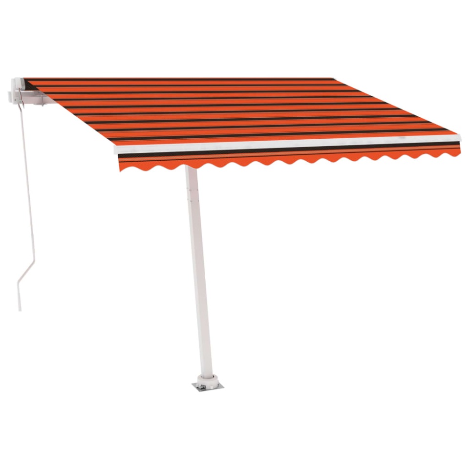 Copertină retractabilă manual cu LED portocaliu&maro 350x250 cm - 3 | YEO