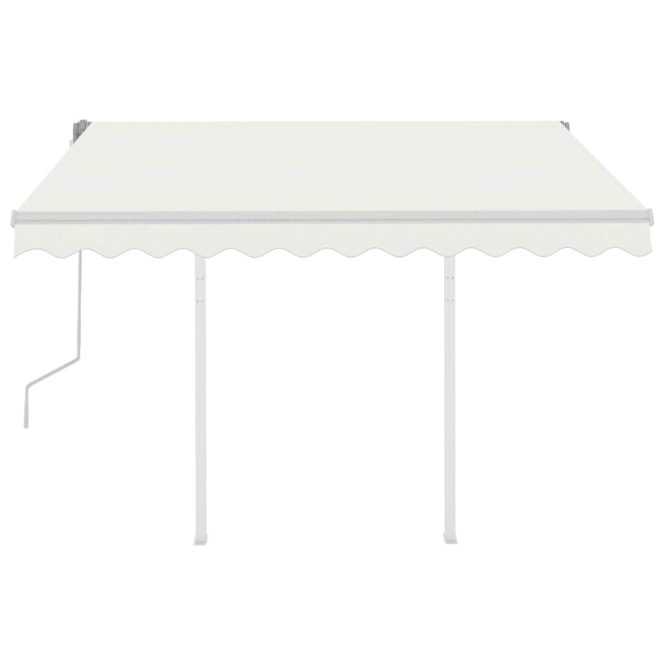 Copertină retractabilă manual cu stâlpi, crem, 3x2,5 m - 2 | YEO