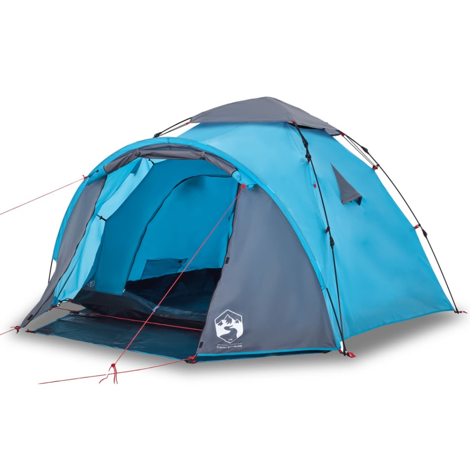 Cort de camping cupolă 3 persoane, setare rapidă, albastru - 1 | YEO