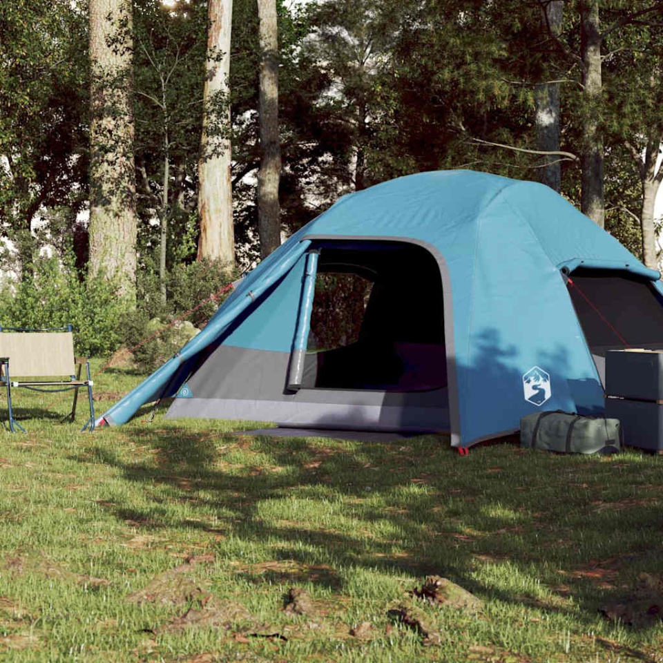 Cort de camping cupolă pentru 4 persoane, albastru, impermeabil - 2 | YEO