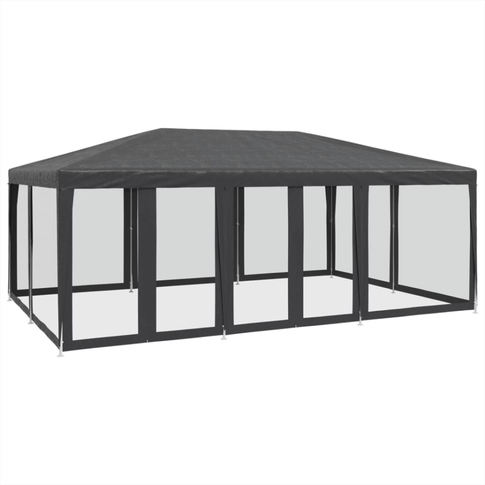 Cort de petrecere cu 10 pereți din plasă, antracit, 6x4 m, HDPE - 1 | YEO