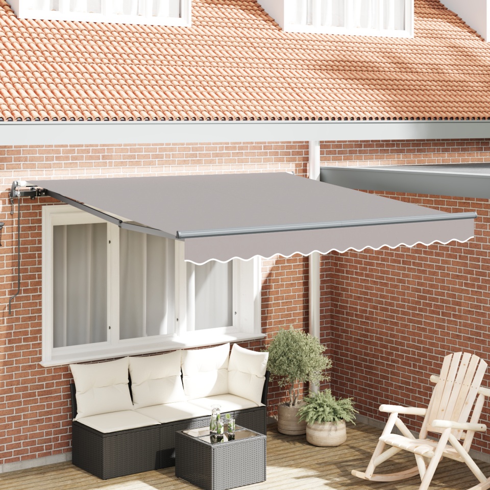 Cort retractabil automatic gri deschis 350x250 cm, Țesătura de înlocuire pentru cort pentru cadru de 3,5x2,5 m gri deschis