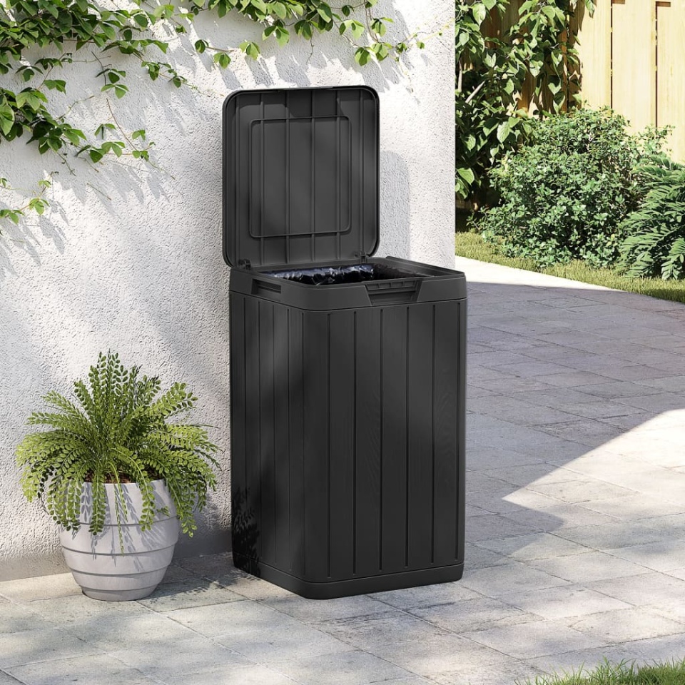 Coș de gunoi pentru exterior, antracit, 38x38x65 cm, PP - 2 | YEO