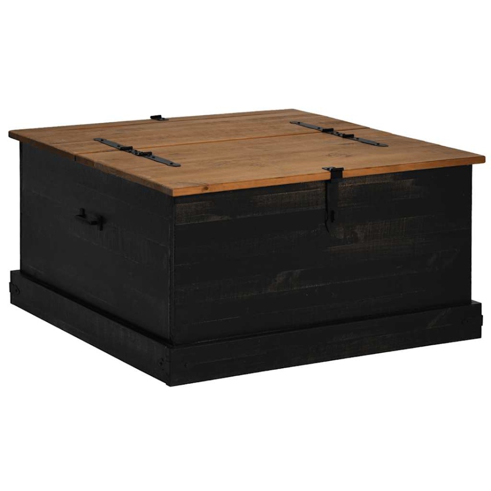 Cufă de depozitare HALDEN Negru 91x91x47 cm Lemn masiv de pin - 1 | YEO