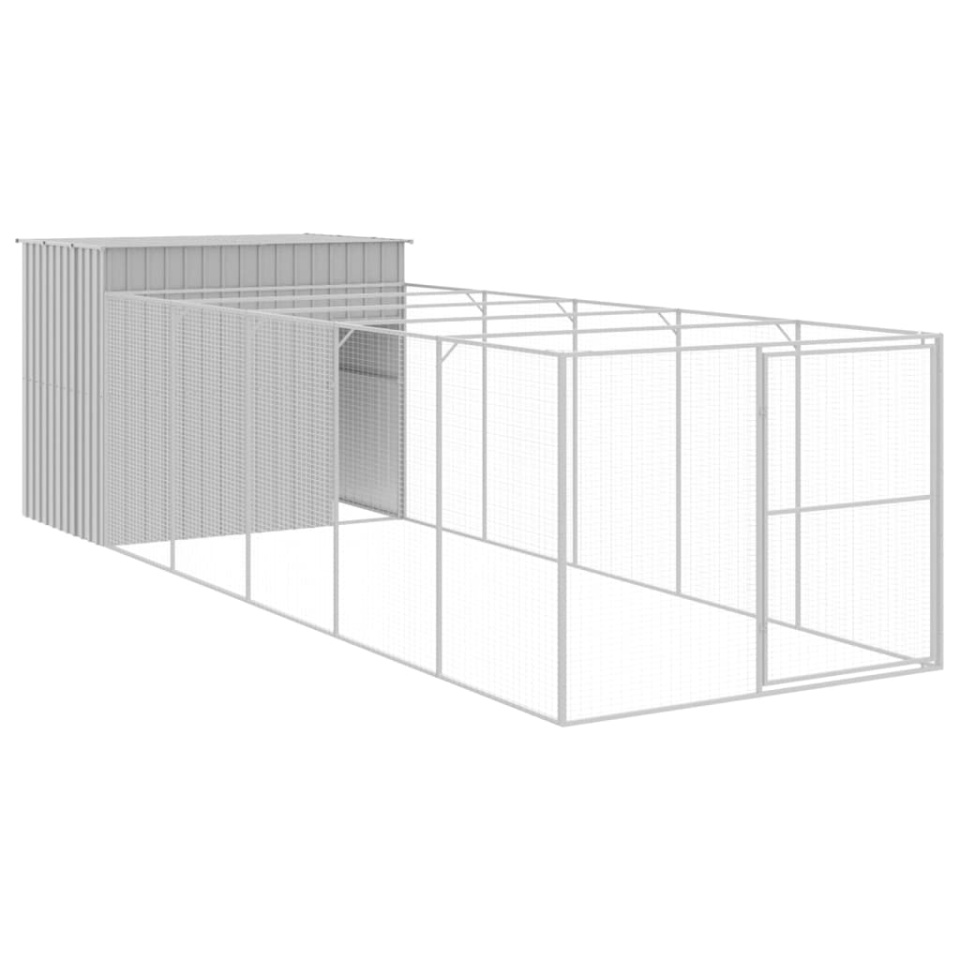 Cușcă de câine & țarc gri deschis 214x661x181cm oțel galvanizat - 1 | YEO
