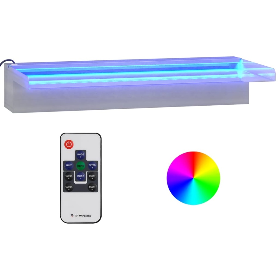 Deversor de cascadă cu LED-uri RGB, 45 cm, oțel inoxidabil - 1 | YEO