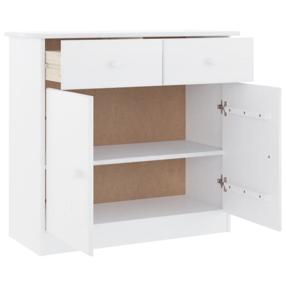 Dulap ALTA, alb, 77x35x73 cm, lemn masiv de pin - 3 | YEO