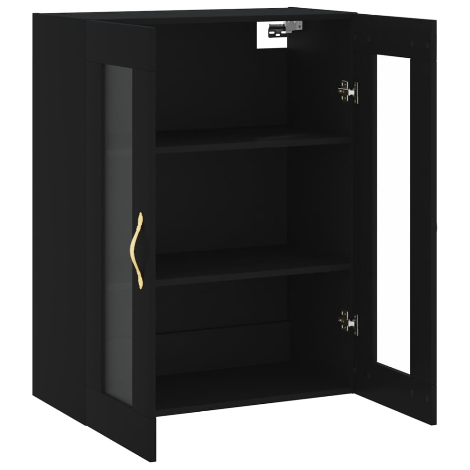 Dulap cu montaj pe perete, negru, 69,5x34x90 cm - 4 | YEO