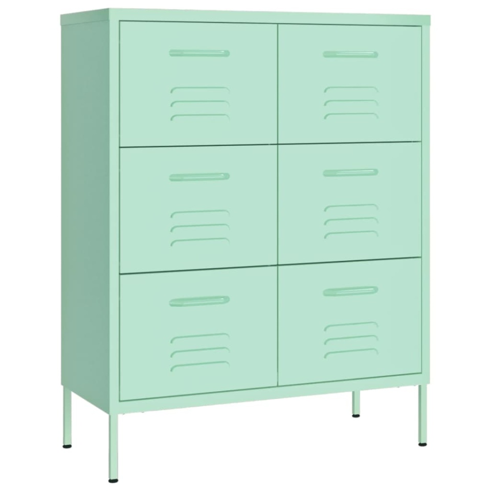 Dulap cu sertare, verde mentă, 80x35x101,5 cm, oțel - 1 | YEO