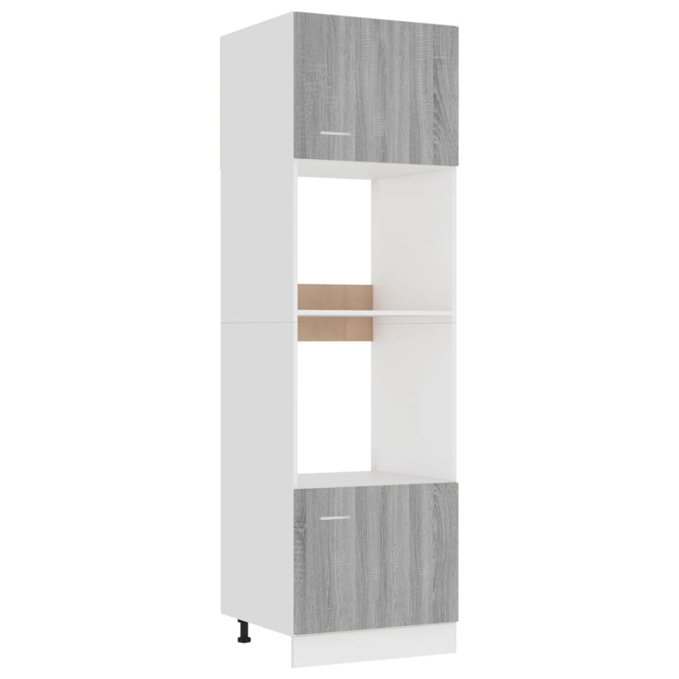 Dulap cuptor microunde “Lyon”, gri sonoma, 60x57x207cm - 1 | YEO