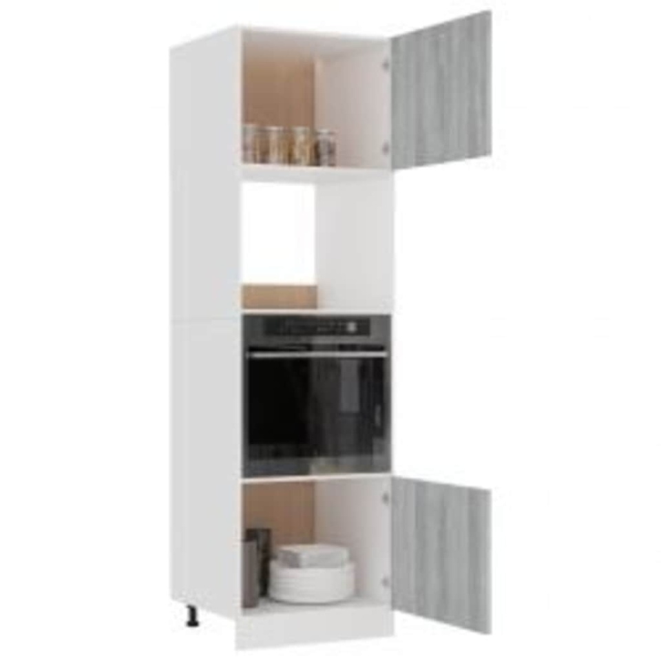 Dulap cuptor microunde “Lyon”, gri sonoma, 60x57x207cm - 3 | YEO
