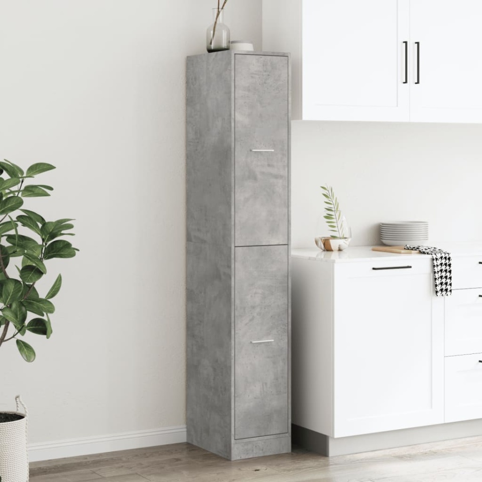 Dulap de farmacie, gri beton, 30x41x174,5 cm, lemn prelucrat - 3 | YEO