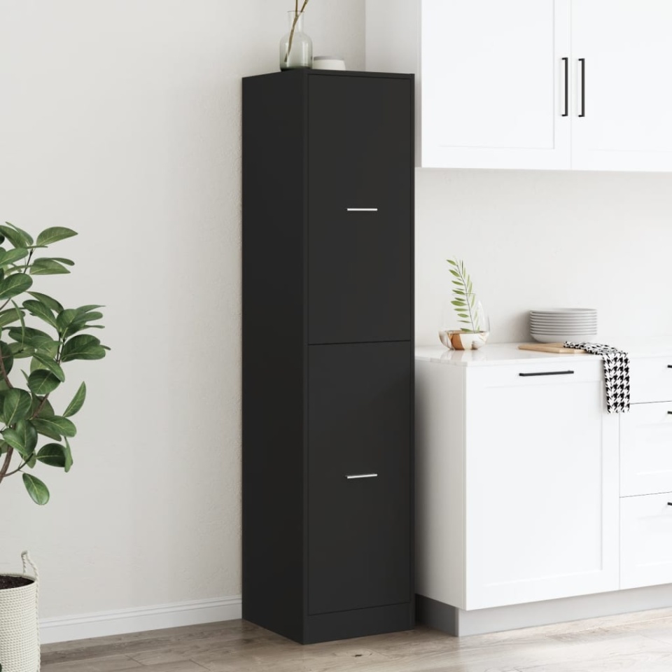 Dulap de farmacie, negru, 40x41x174,5 cm, lemn prelucrat - 3 | YEO