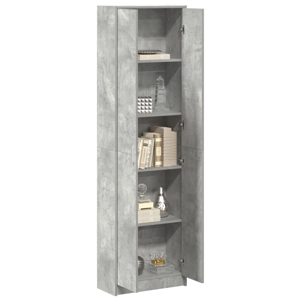 Dulap Gri Concret 55x25x189 cm din Lemn Ingineresc - 2 | YEO