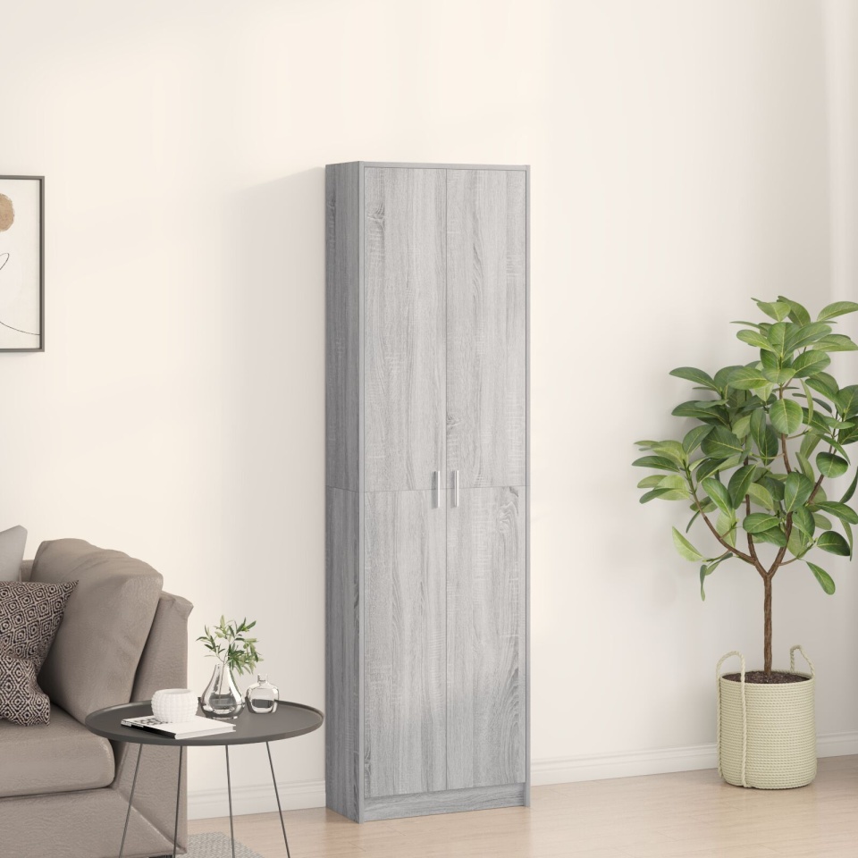 Dulap Gri Sonoma 55x25x189 cm din lemn prelucrat - 3 | YEO