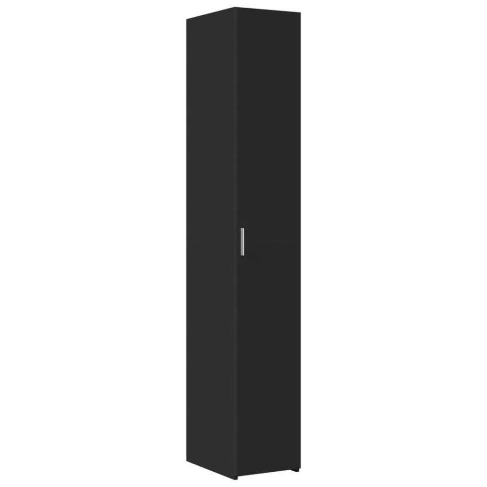 Dulap înalt, negru, 30x42,5x185 cm, lemn prelucrat - 1 | YEO
