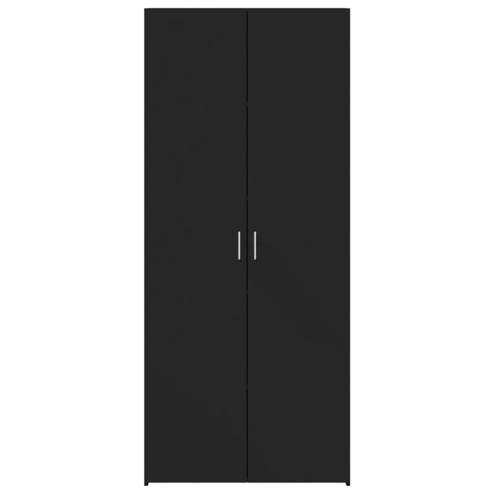 Dulap înalt, negru, 70x42,5x185 cm, lemn prelucrat - 3 | YEO