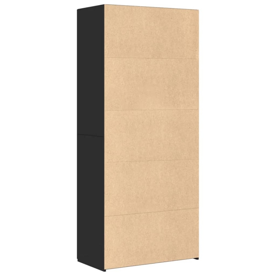 Dulap înalt, negru, 80x42,5x185 cm, lemn prelucrat - 4 | YEO