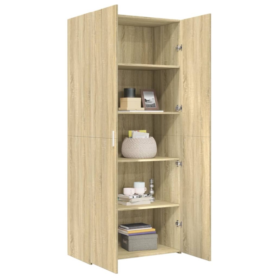Dulap înalt, stejar sonoma, 80x42,5x185 cm, lemn prelucrat - 2 | YEO