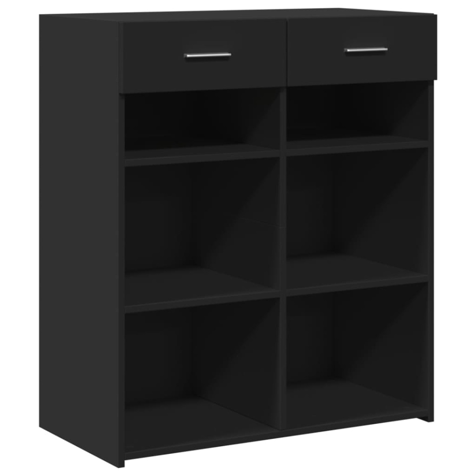 Dulap, negru, 80x42,5x93 cm, lemn prelucrat - 1 | YEO