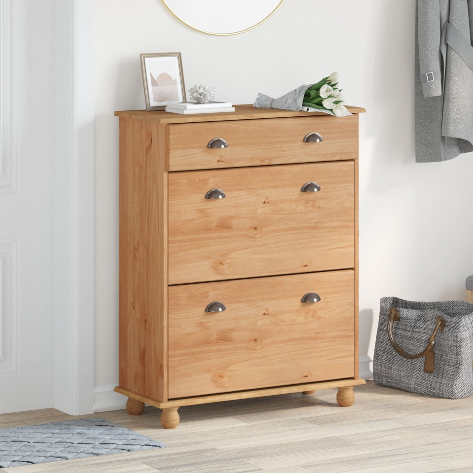 Dulap pentru pantofi ASKIM 85x35x108 cm din lemn masiv de pin
