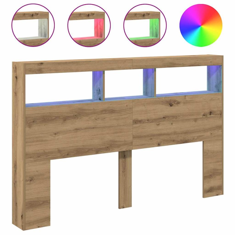 Dulap pentru tăblie cu LED Stejar Artisan 160x17x102 cm - 1 | YEO