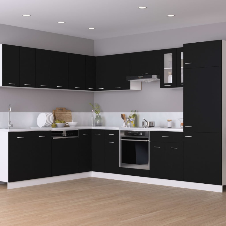 Dulapuri suspendate, 2 buc., negru, 50x31x60 cm, lemn prelucrat - 2 | YEO