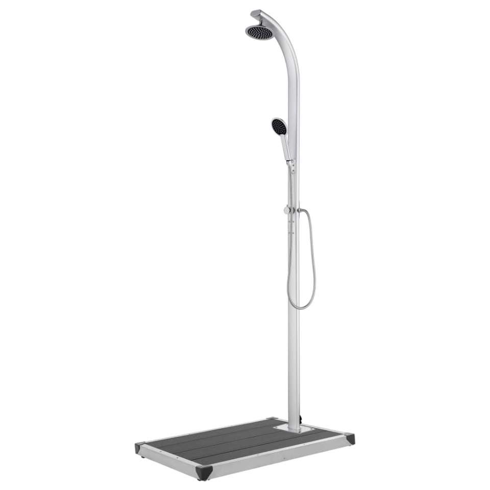Duș de grădină cu bază gri, 220 cm, aluminiu