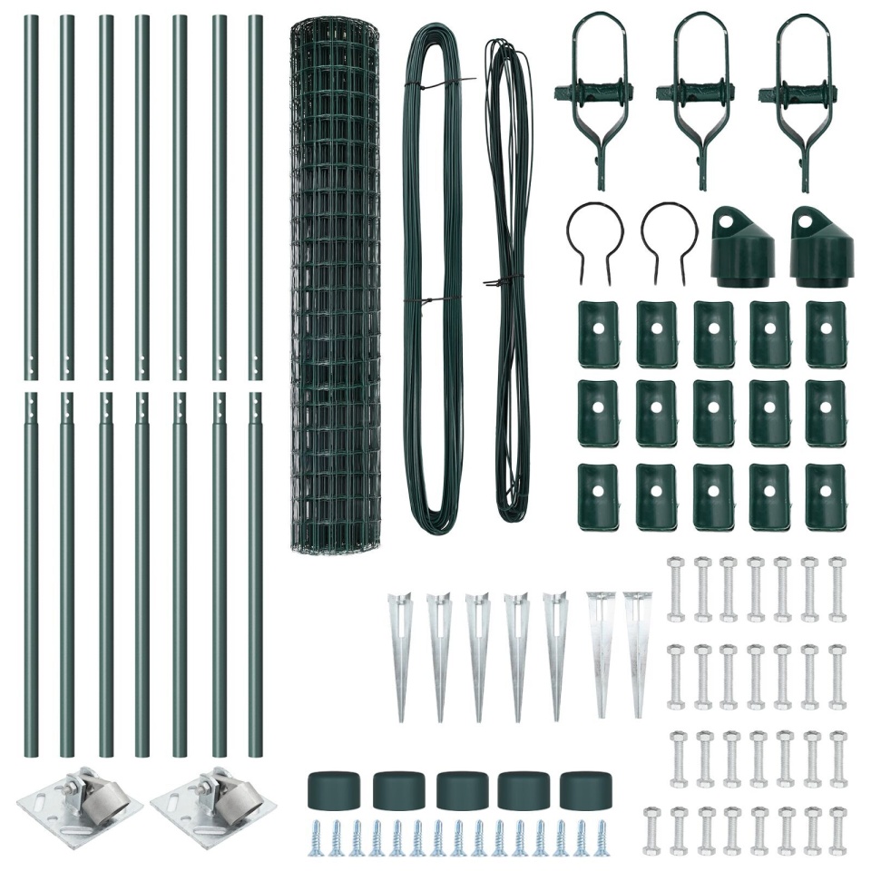 Euro Fence cu 7 Posturi Spike 1.5x10 m Oțel Galvanizat Verde - 3 | YEO