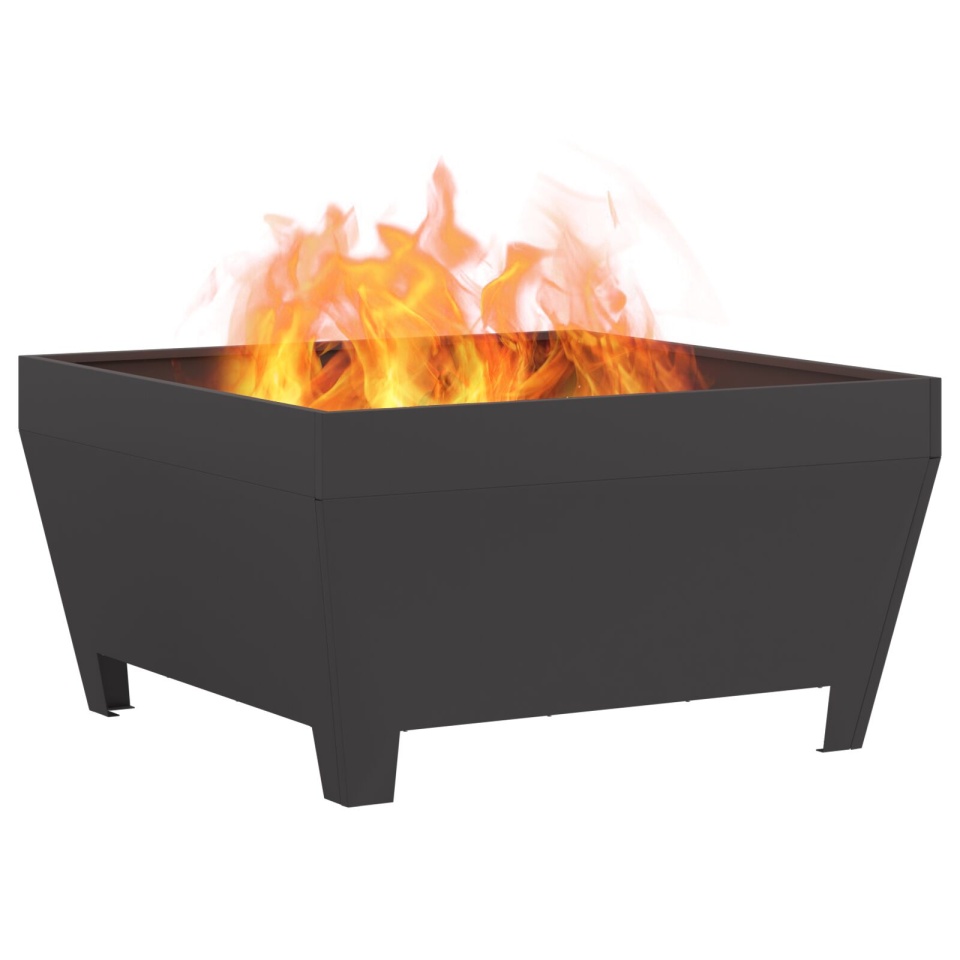 Fose de foc pătrat Negru 80x80x43 cm Oțel - 2 | YEO