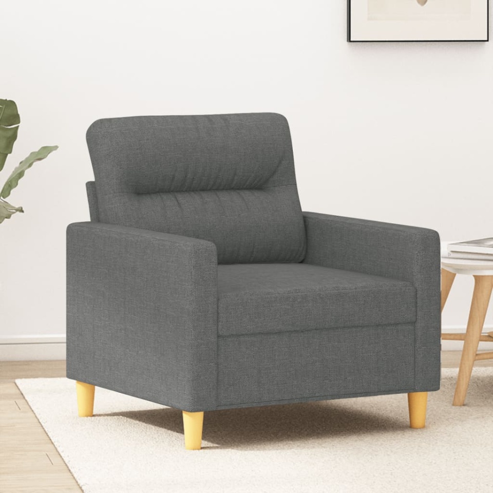 Fotoliu canapea, gri închis, 60 cm, material textil