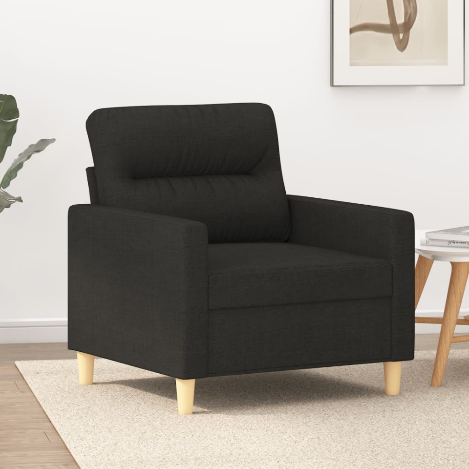 Fotoliu canapea, negru, 60 cm, material textil