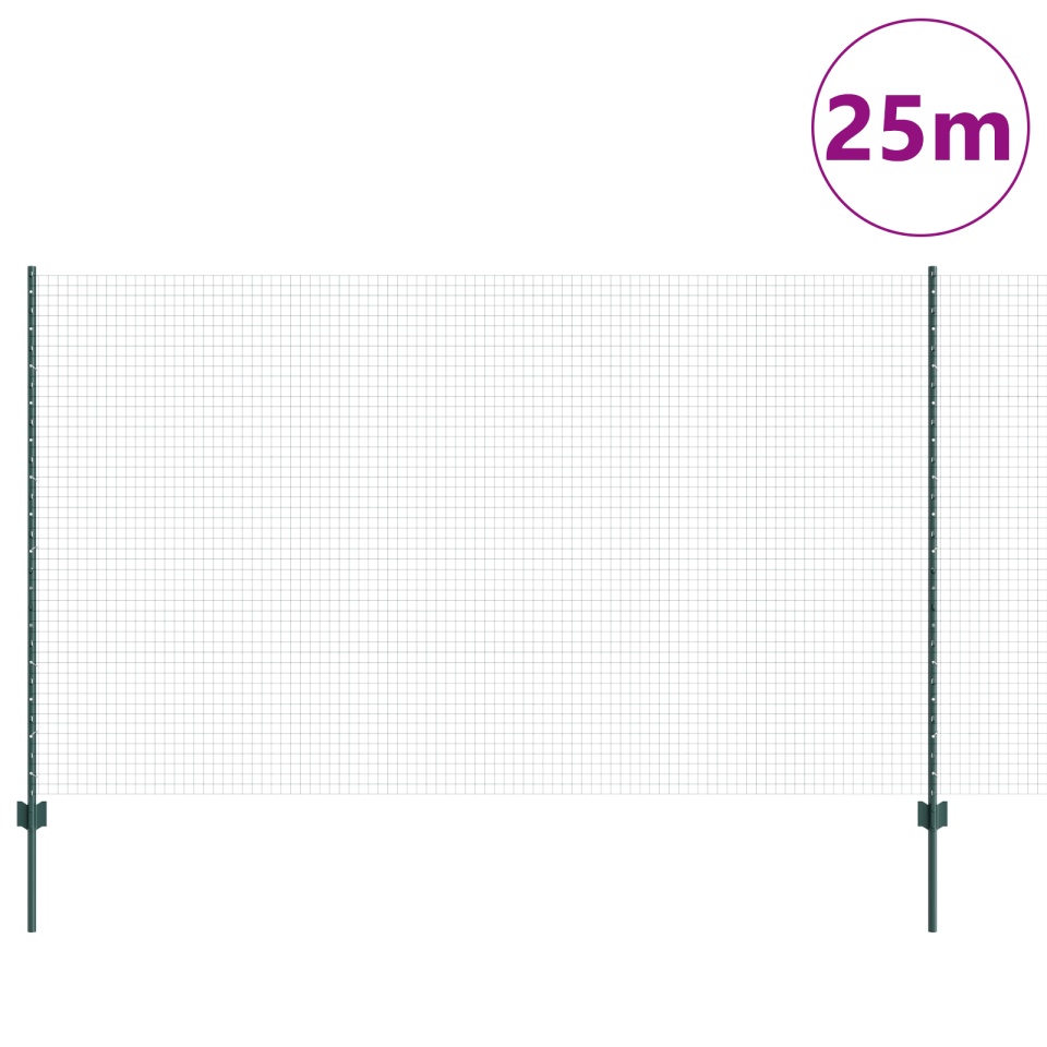 Gard din sârmă sudată cu 11 U Poste Verde 1.4x25 m Oțel - 2 | YEO