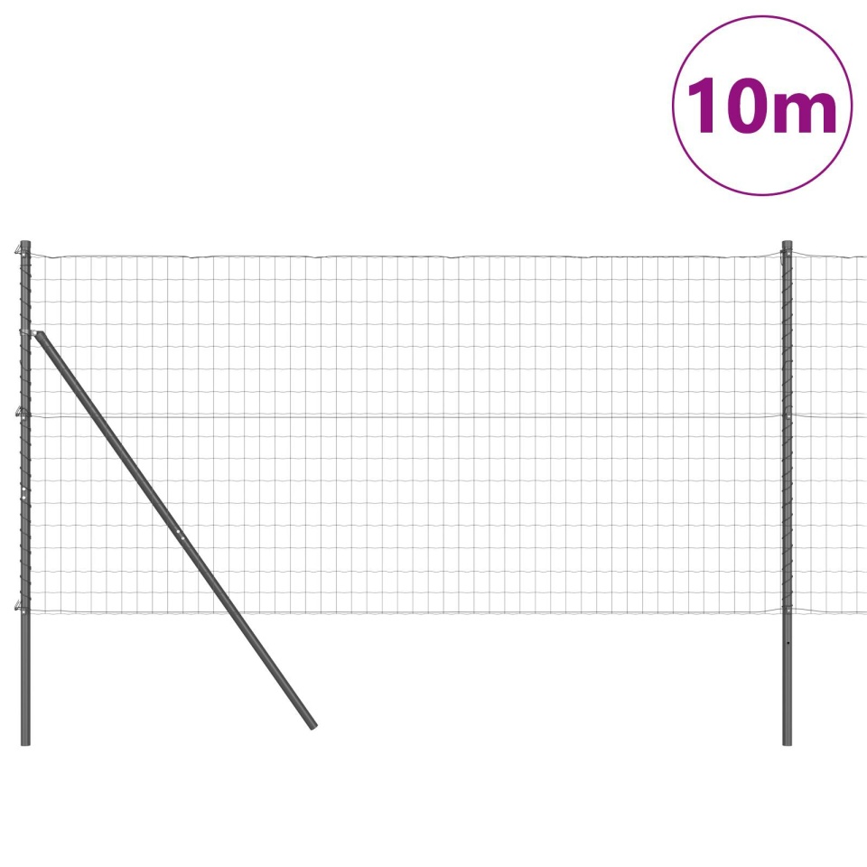 Gard Euro cu 7 Posturi 1.4x10 m Oțel Zincat Gri - 2 | YEO