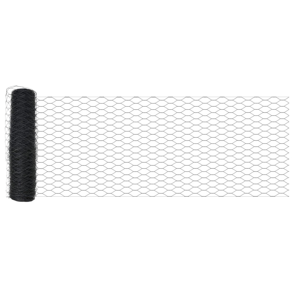 Gard Hexagonal Gri 0.6x25 m Oțel, Stâlpi de Gard cu Vârf 13 buc Ø32 mm 80 cm Oțel Galvanizat - 3 | YEO
