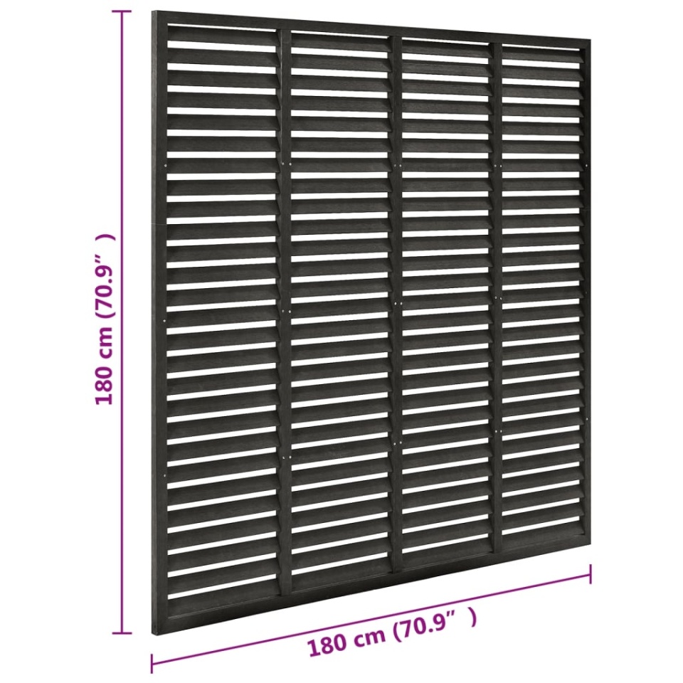 Gard tip oblon, gri închis, 180x180 cm, WPC - 4 | YEO