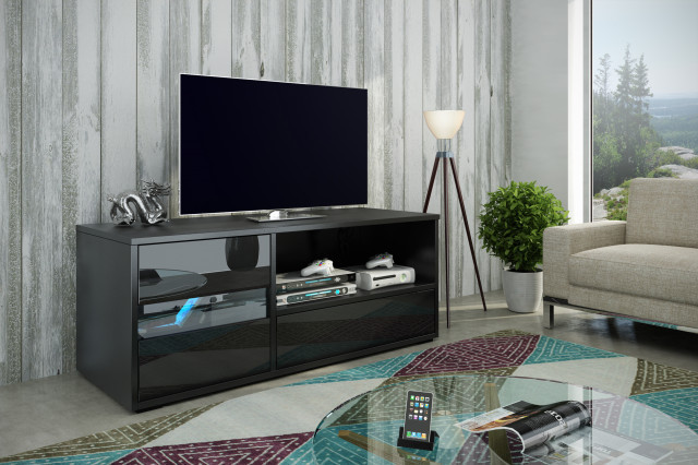 Global I (Comoda Tv) Black/Black High Gloss