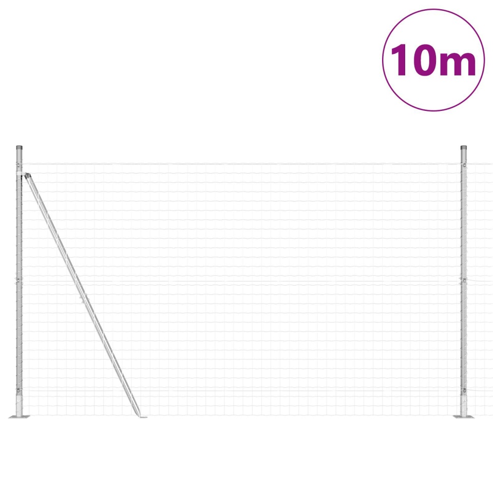 Împrejmuirea Euro de la cu 7 stâlpi flanșați 1.5x10 m Oțel galvanizat - 2 | YEO
