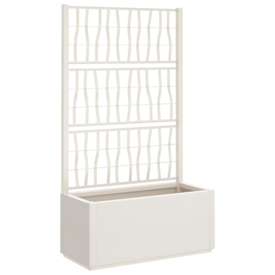 Jardinieră de grădină cu spalier, alb, 80x36x140 cm, PP - 1 | YEO