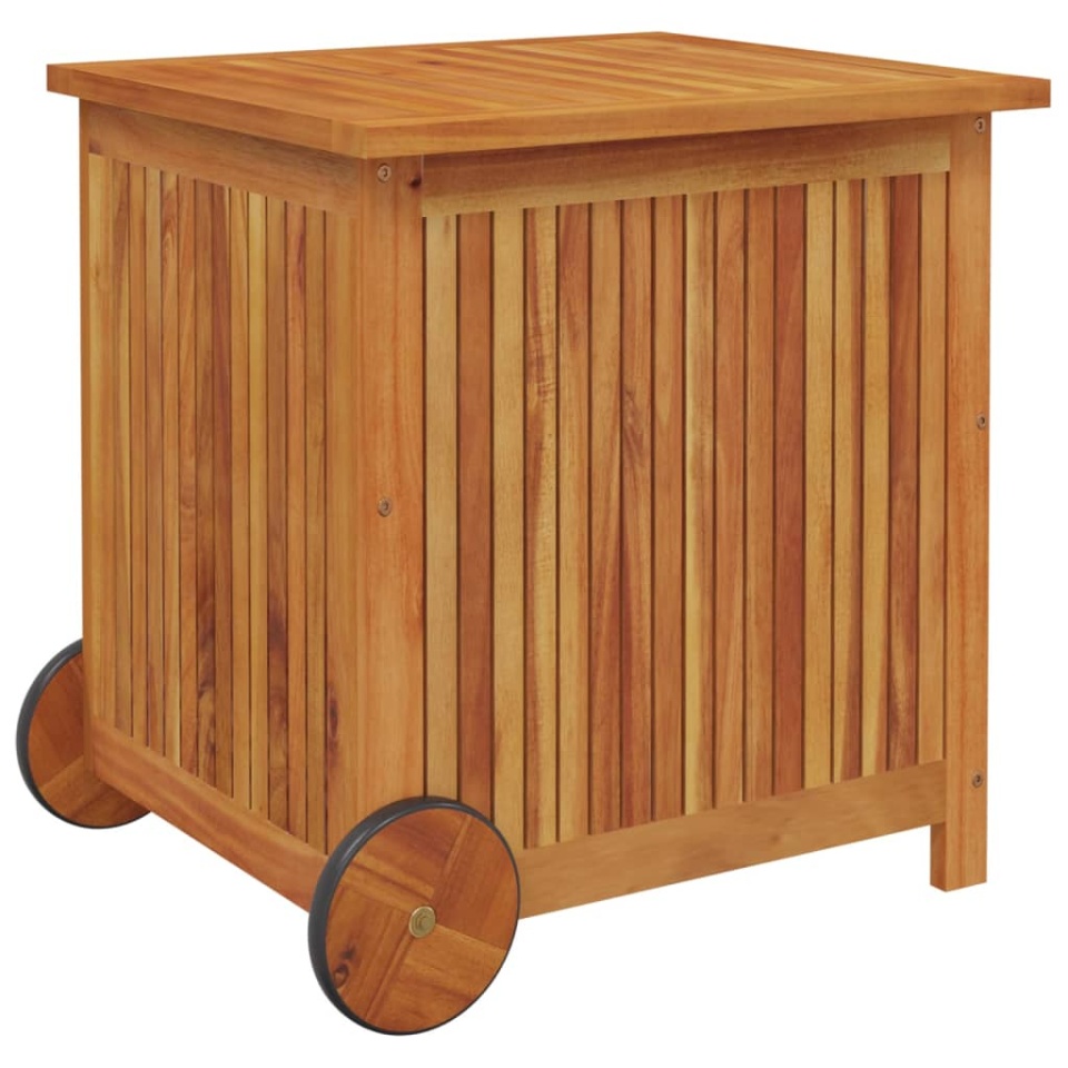 Ladă de depozitare grădină cu roți, 60x50x58 cm, lemn acacia - 2 | YEO