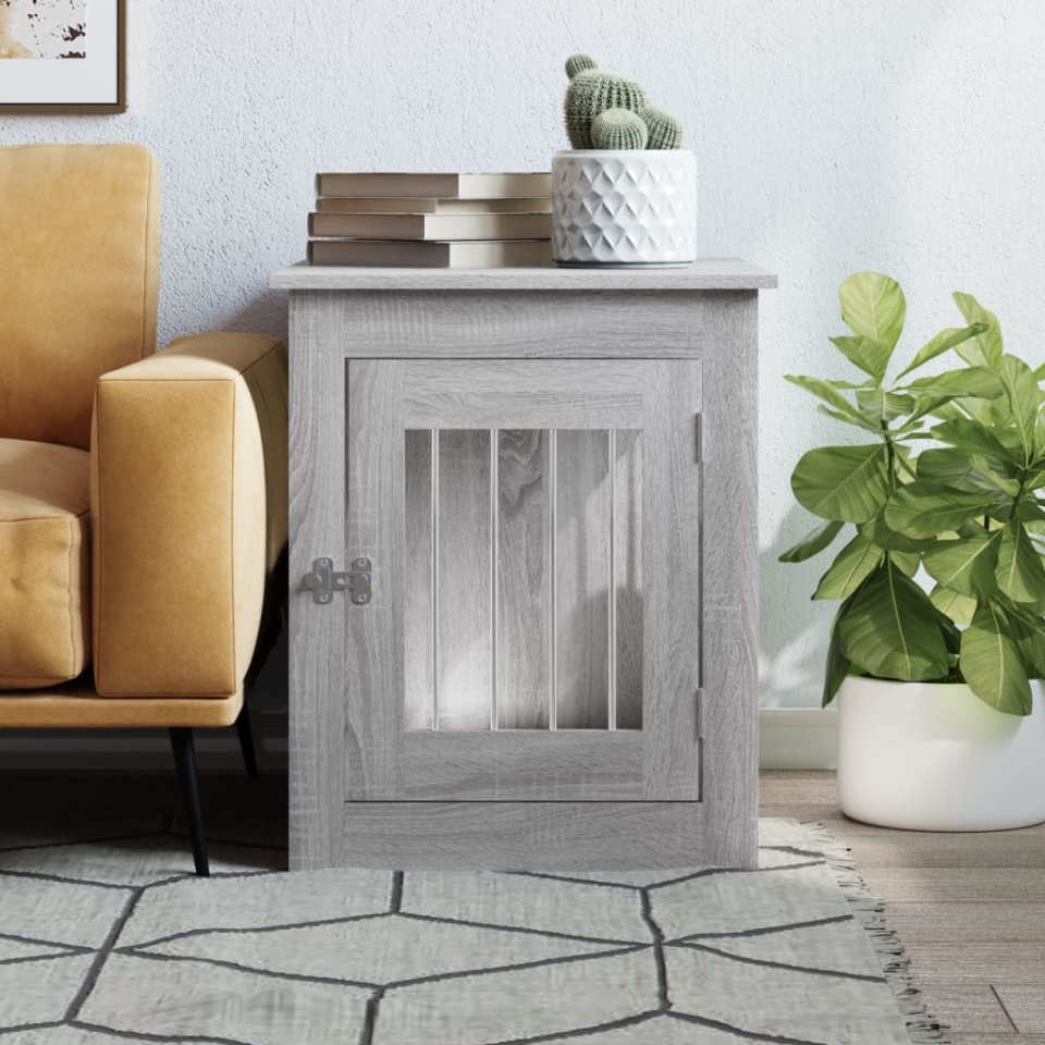 Ladă pentru câini, gri sonoma, 55x75x65 cm, lemn compozit - 2 | YEO
